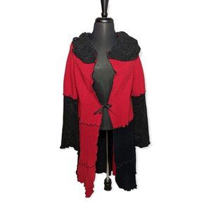 Y2K Red & Black Multi Media Cardigan Size Large